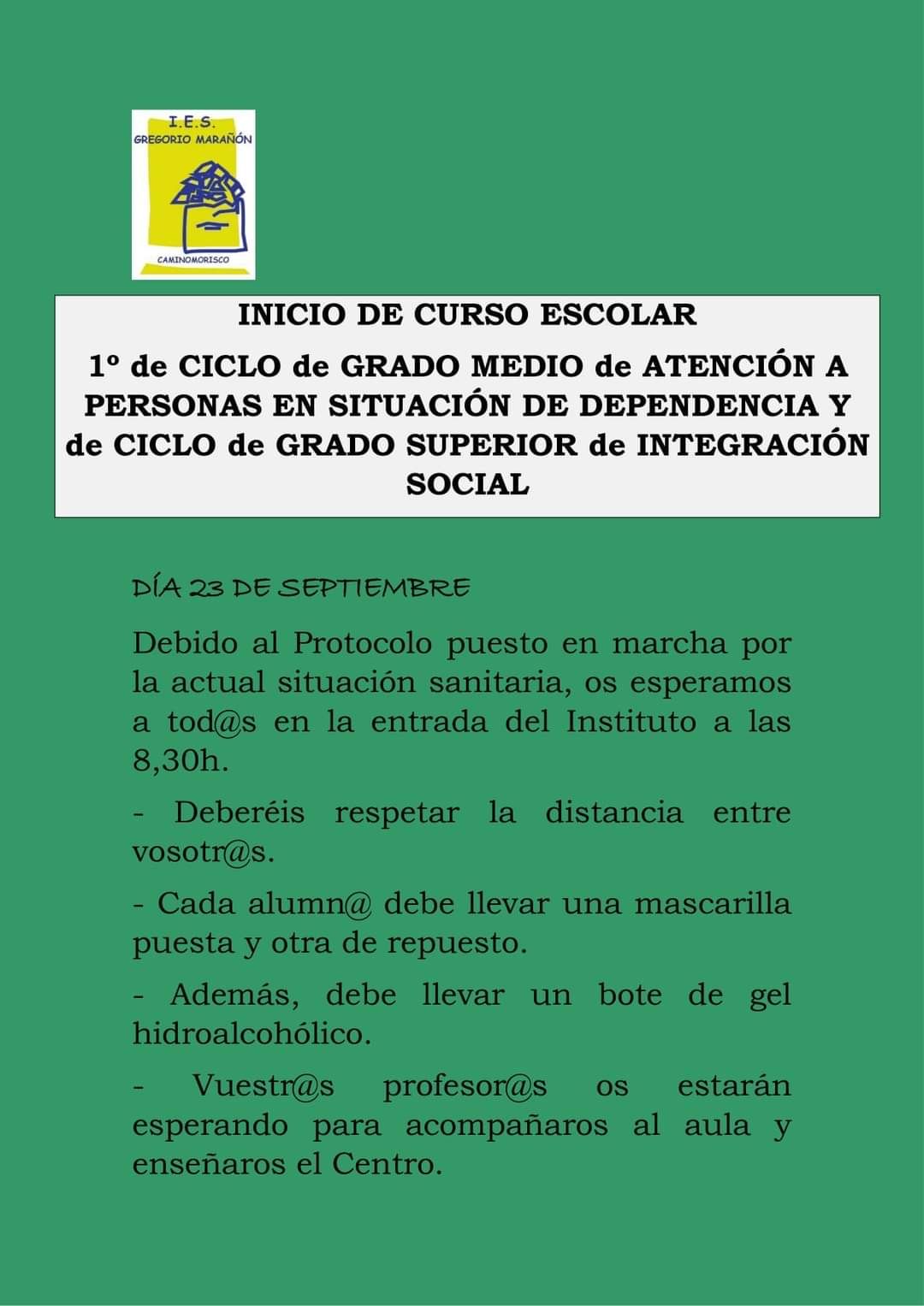 Inicio de curso escolar